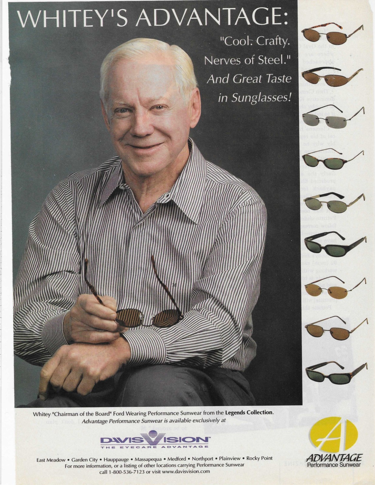 Yankees Whitey Ford Davis Vision Original Print Ad