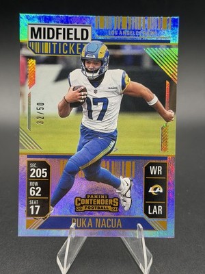 Puka Nacua 2024 Panini Contenders Midfield Ticket Holo #/50 #59 RAMS🔥💎