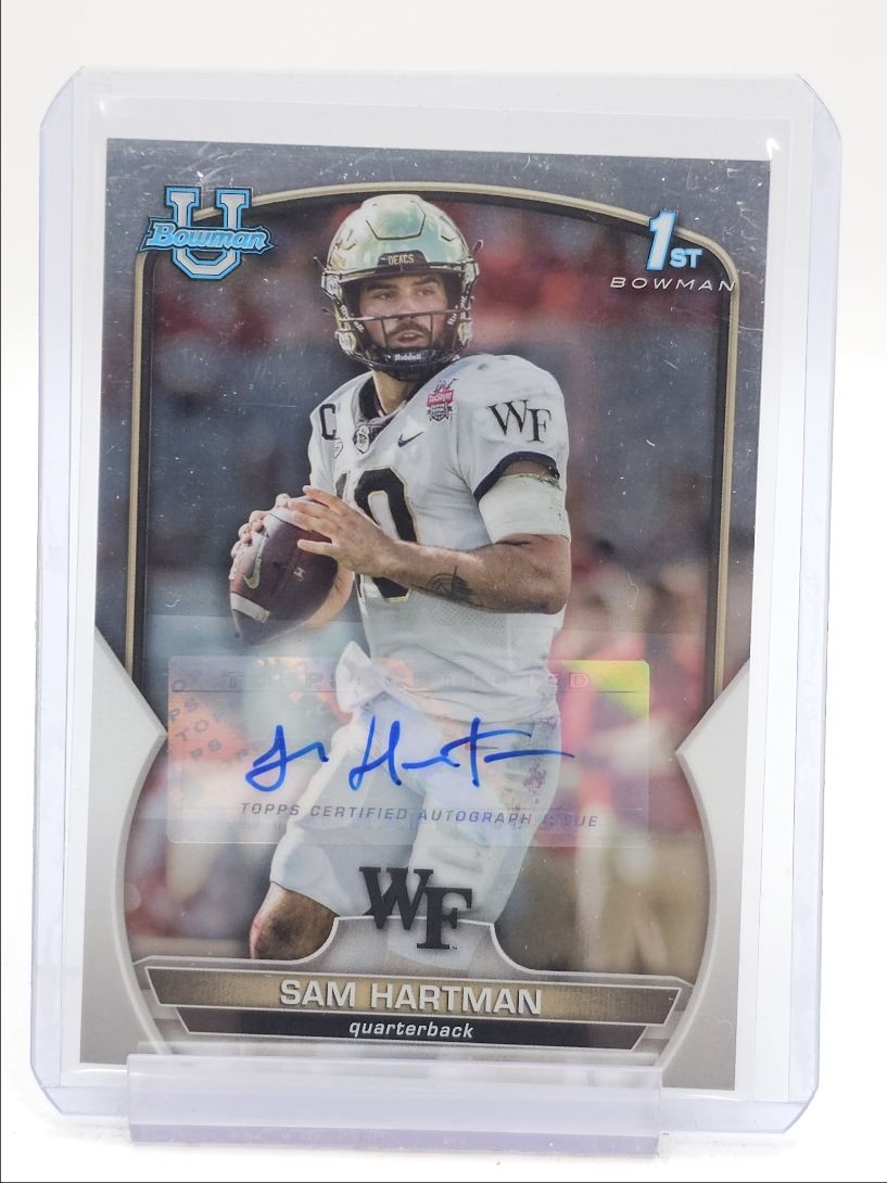 SAM HARTMAN 2022 BOWMAN UNIVERSITY CHROME 1ST AUTOGRAPH BASE AUTO Q2550