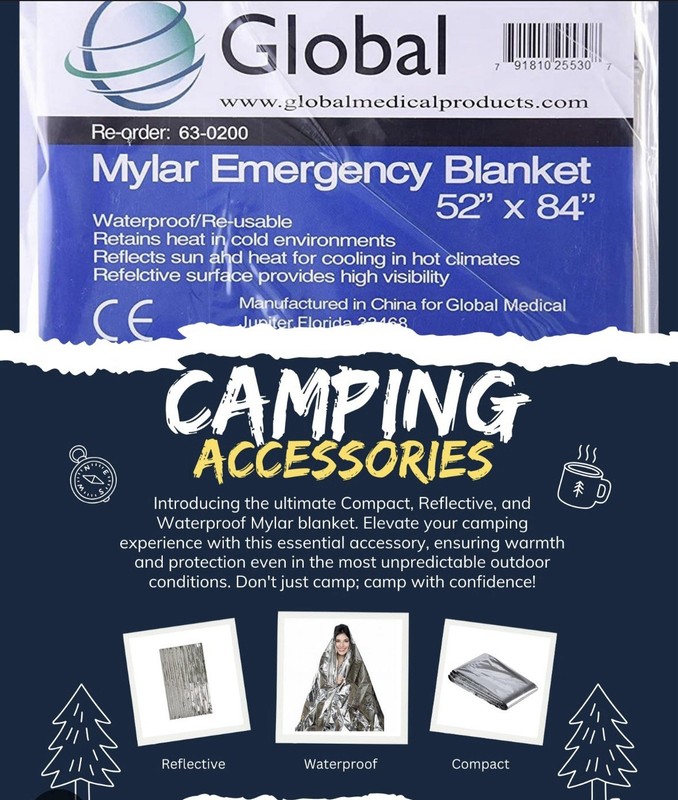 New Global Mylar Emergency Blanket 57 In By 84 In Buy 1 Get 1 FREE