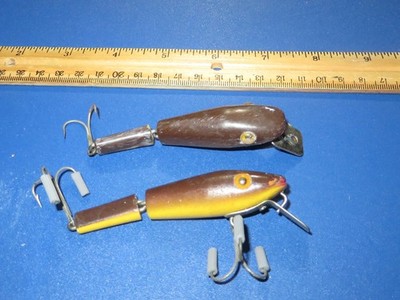 Lot of 2 L&S MirrOLure Baby CAT Lure Crnakbaits Brown Yellow