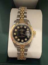 Ladies Rolex Datejust 26mm Custom Black Diamond Dial