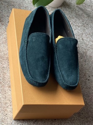 Tods 100% Gr. 40-41, NEU&OVP Original Dunkelgrüne Wildleder Mokassins  NP: 580  
