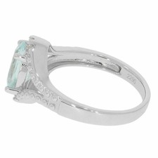 Sterling Silver Semi Mount Ring Setting OV 9X7mm White Topaz or Moissanite