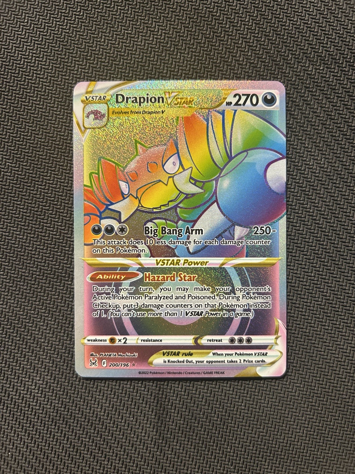 Pokemon TCG Drapion Vstar 200/196! NM Condition! See Description!