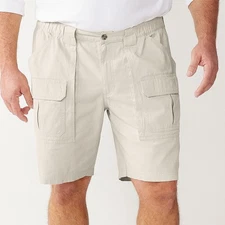 Big & Tall Croft & Barrow Side Elastic Cargo Shorts-54-Tan-NWT