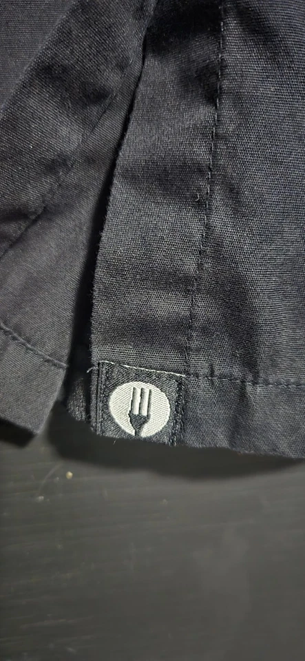 Camisa de chef Chef Works negra manga corta con botones para mujer talla XL Foto 4 de 4