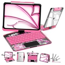 Transparent Ipad Keyboard Case for iPad for iPad Pro 13in M4/M5 2024/2025 Pink