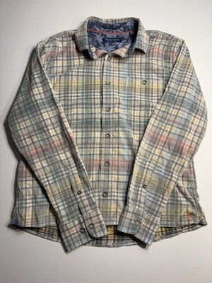 Tommy Bahama Shirt Mens M Pastel Plaid Corduroy Coastline Cord Button Up Preppy