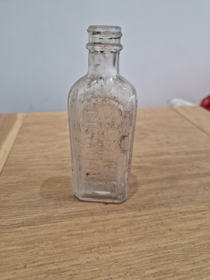 ANTIKE SLOAN'S LINIMENT GLAS APOTHEKERFLASCHE 12,5 cm hoch