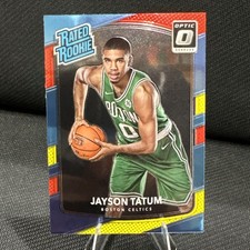 2017-18 Jason Tatum Donruss Optic Red/Yellow Rated Rookie Card. rookie card picture