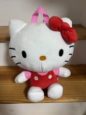 Hello Kitty Plush Mini Backpack Pink Red Bow Figural Sanrio Friends Cosplay