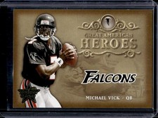2002 Leaf Rookies & Stars Michael Vick Great American Heroes #/2000 Falcons