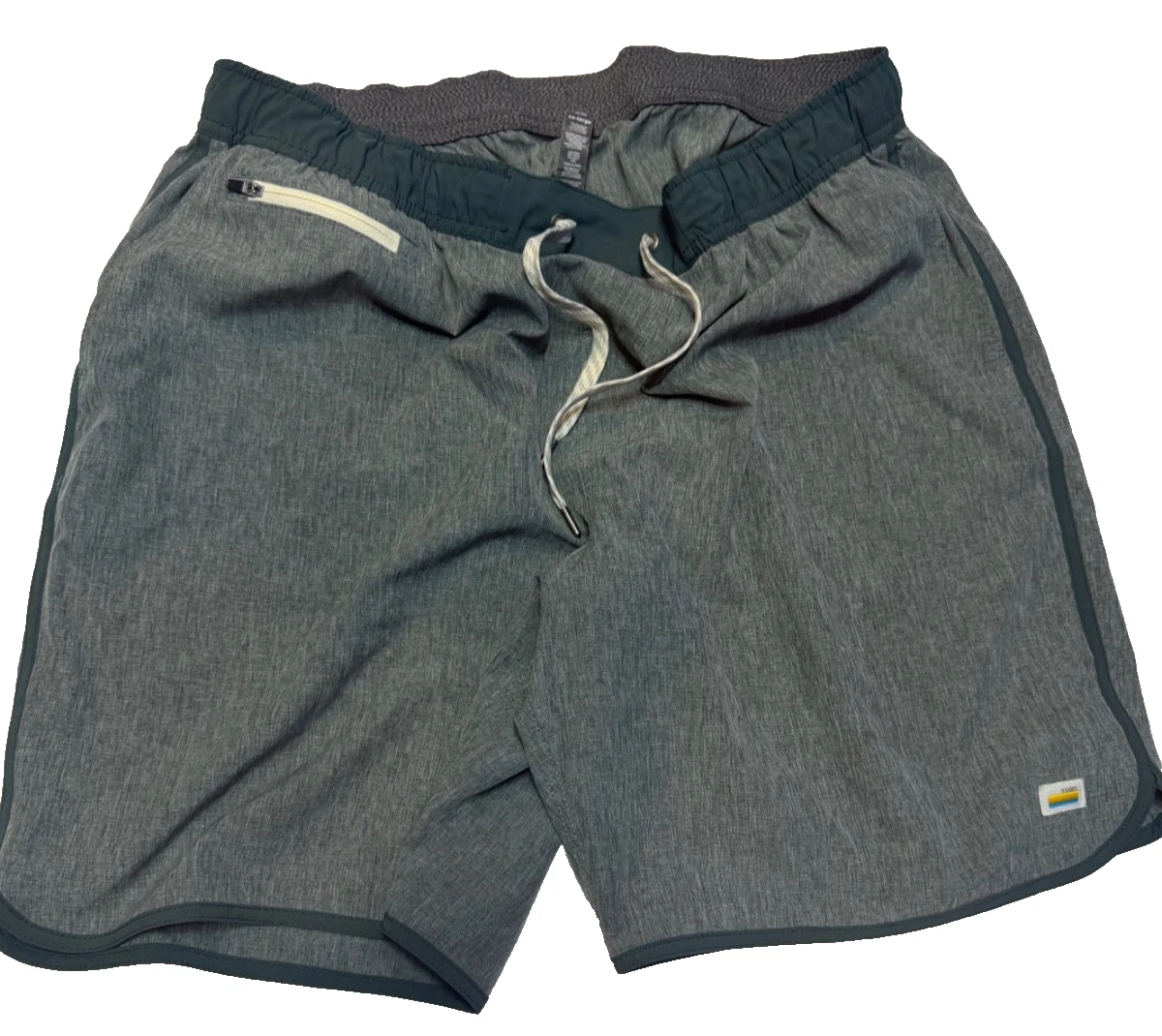 Vuori Banks Shorts 5" Mens XXLarge Green Slub Stripe