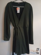 Cider Olive Green Khaki Wrap Dress Size XL New With Tags
