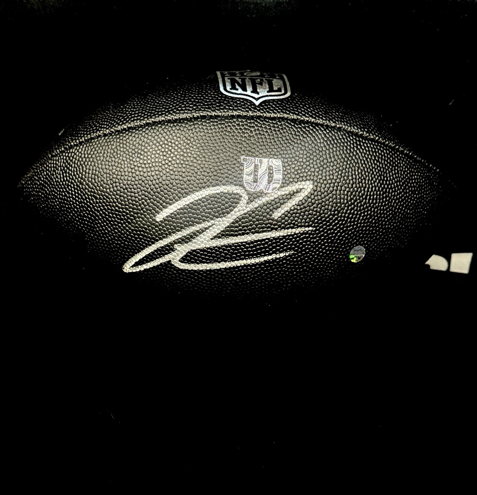 Derek Carr Autographed Signed Oakland Raiders Football Black & Silver Las Vegas Raiders Steiner Certified 