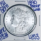 1890 BU UNCIRCULATED MORGAN SILVER DOLLAR AUTHENTIC U.S. MINT FREE SHIPPING 4153