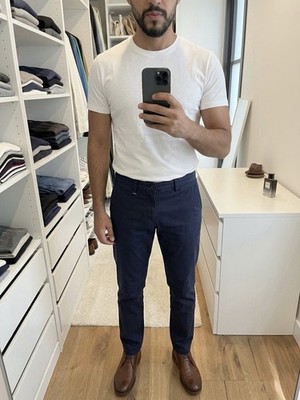 Pull&Bear Chino Hose Navy Blau - Größe 40