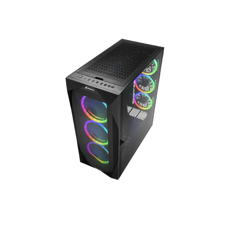 Sharkoon REV300 Black RGB Tempered Glass ATX Mid Tower Gaming PC Case - Image 3 of 4