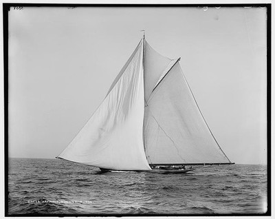 Katrina,yacht,boats,ships,water vessels,sailing,Detroit Publishing Company,1892