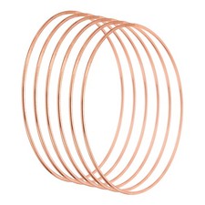 6Pcs 5.9 Inch Dream Catcher Rings Metal Macrame Wreath Rose Gold