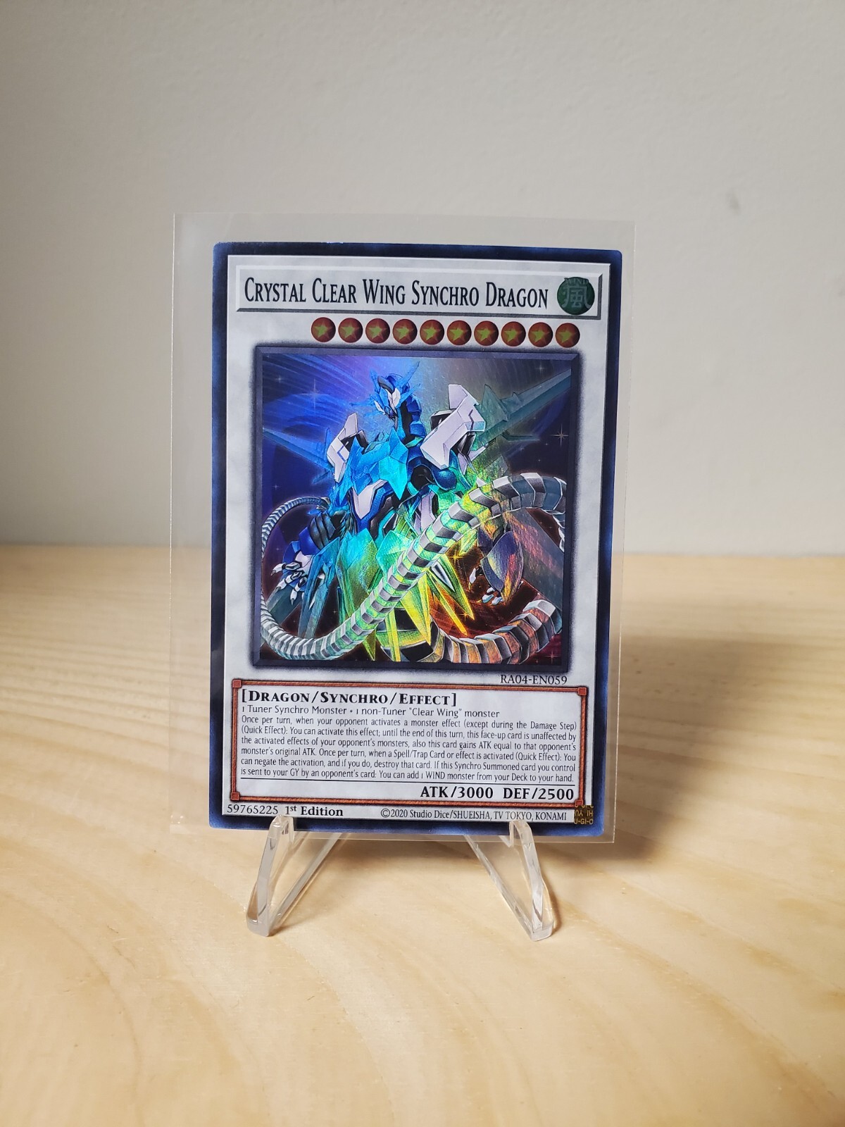 YuGiOh Crystal Clear Wing Synchro Dragon 1st Edition RA04-EN059