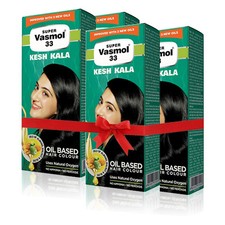4 x Super Vasmol 33 Kesh Kala Hair Oil  100ml Each Liquid Hair Colour