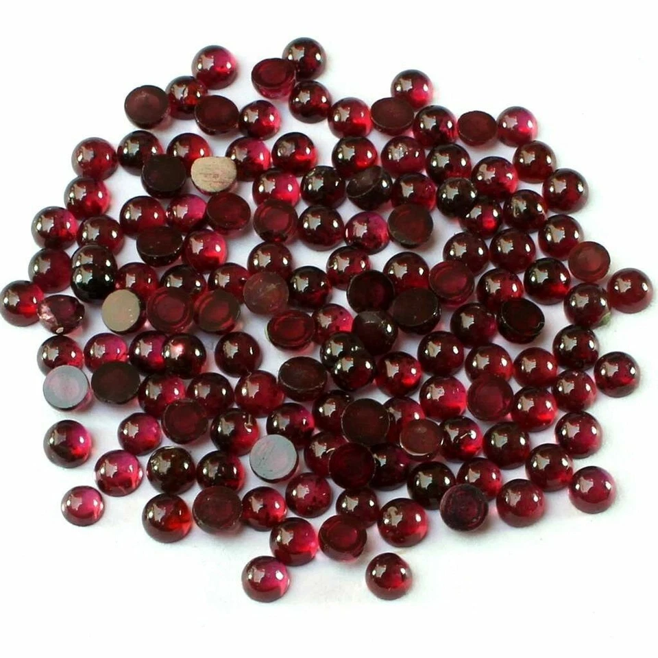 Großhandelsposten 5 mm runder Cabochon natürlicher Granat lose kalibrierter E... - Bild 3 von 4