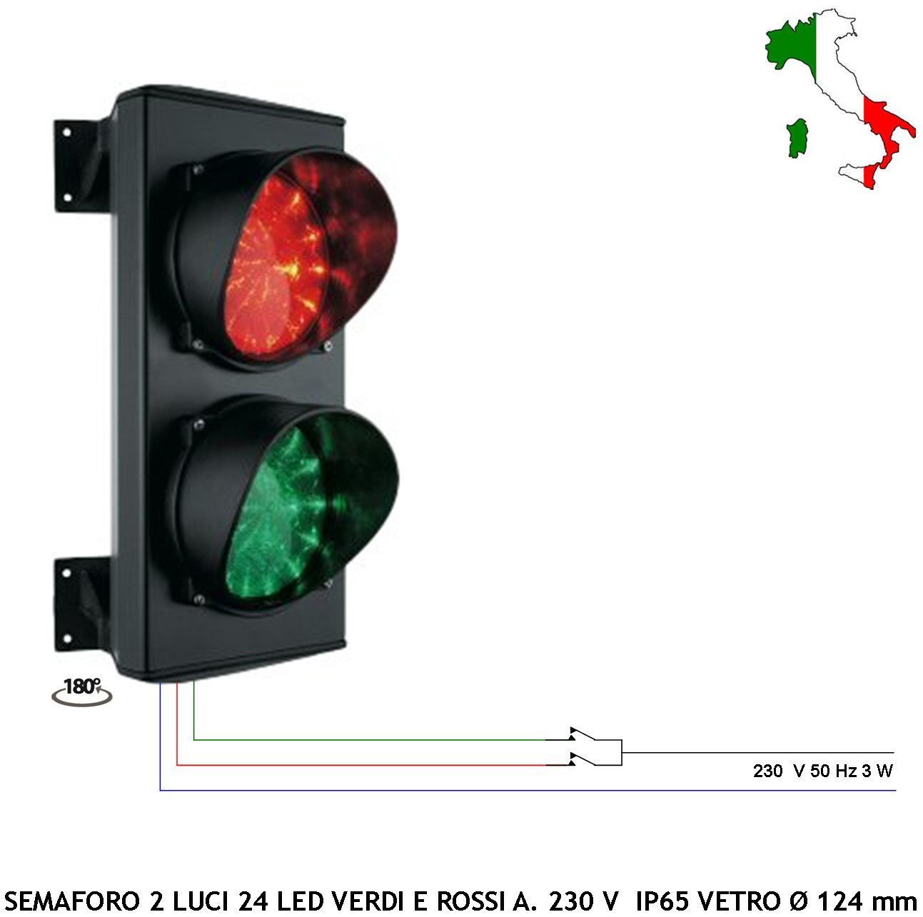Semaforo LED Rosso Verde 230V per Box e Garage | Stop Incidenti