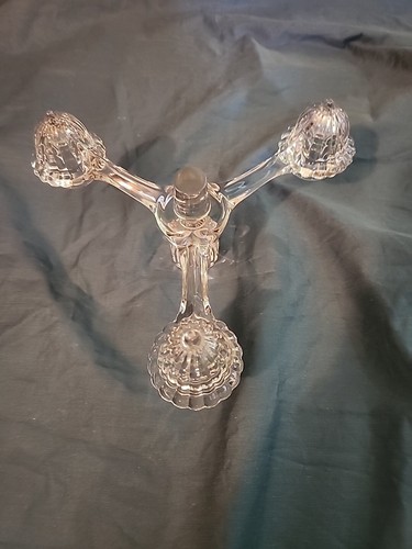 Vintage Cambridge Glas 3-armig, 4 Kerzenhalter Epergne Kerzenleuchter mit Sockel MCM - Bild 5 von 7