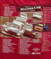 Vintage Authentic NASCAR 2003 Winston Cup Series Schedule Red LG Racing T-shirt