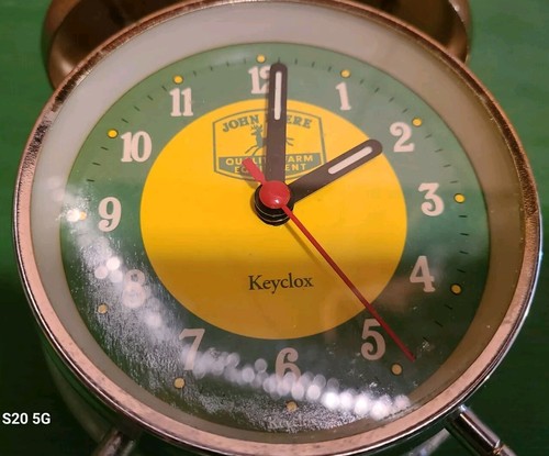 John Deere Keyclox Quality Farm Equipment Twin Bell Alarm Clock - Picture 7 of 9