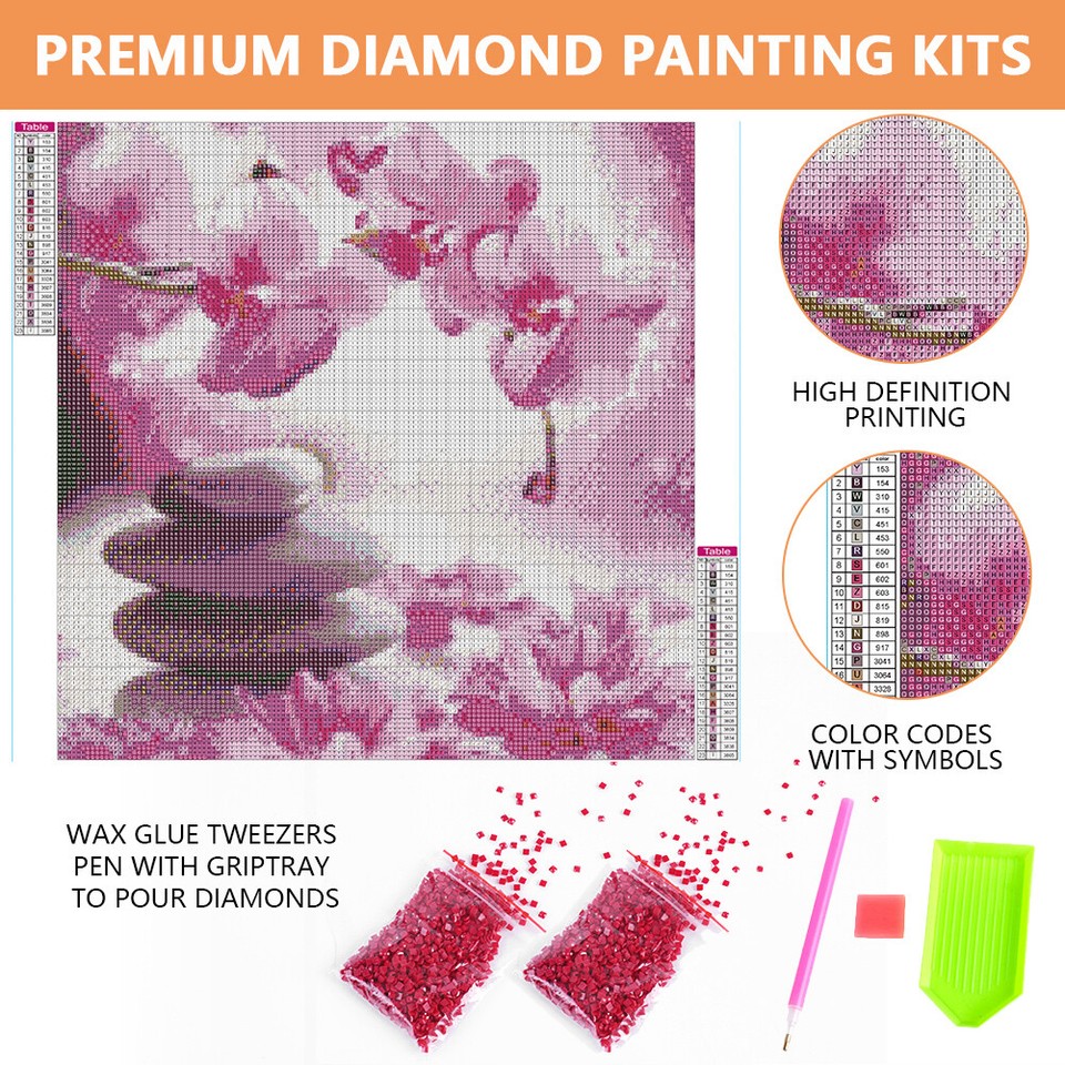 Kit Diamond Painting Rosa Fiore 5D - Pittura A Diamanti Completa 30x40cm Per Adulti E Principianti - Foto 2
