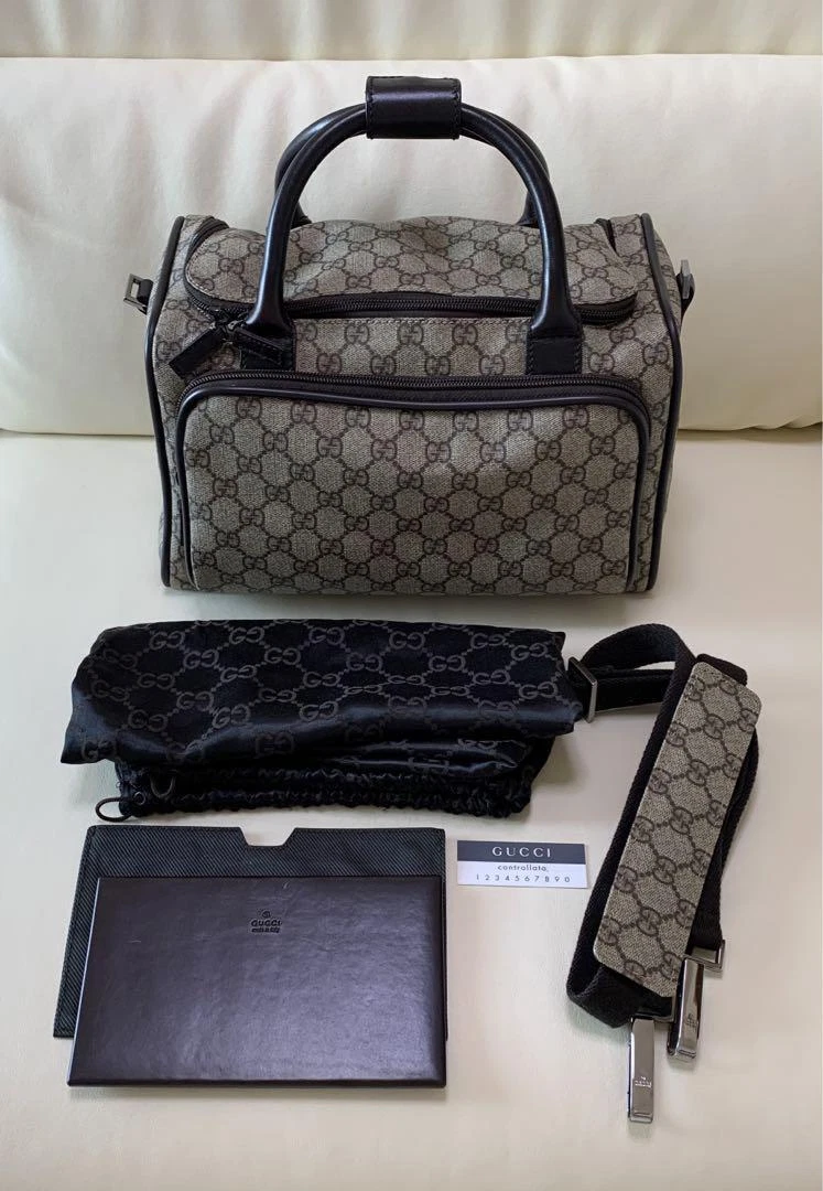 [Rare] Gucci GG Supreme Vanity Bag Carry on Bag 2way USED