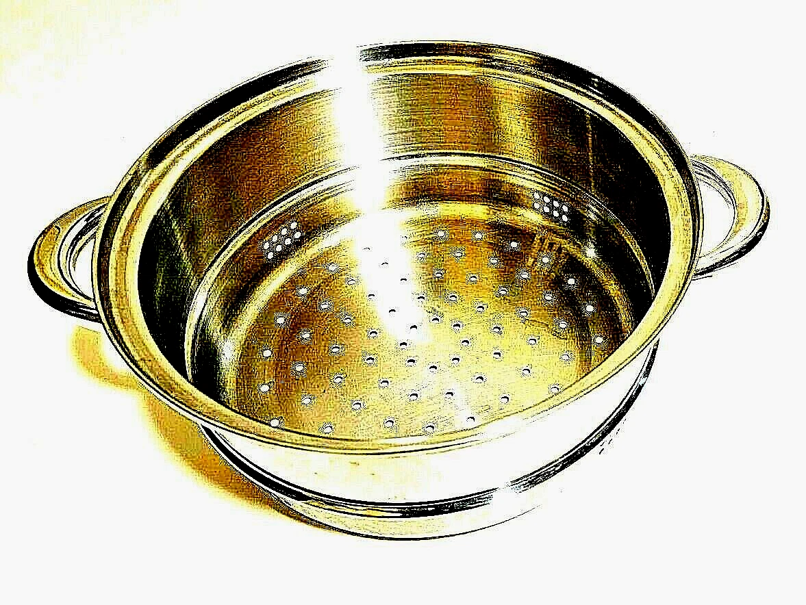 KOHLER STAINLESS STEEL STEAMER STRAINER COLANDER BASKET LARGE HANDLES 10" dia
