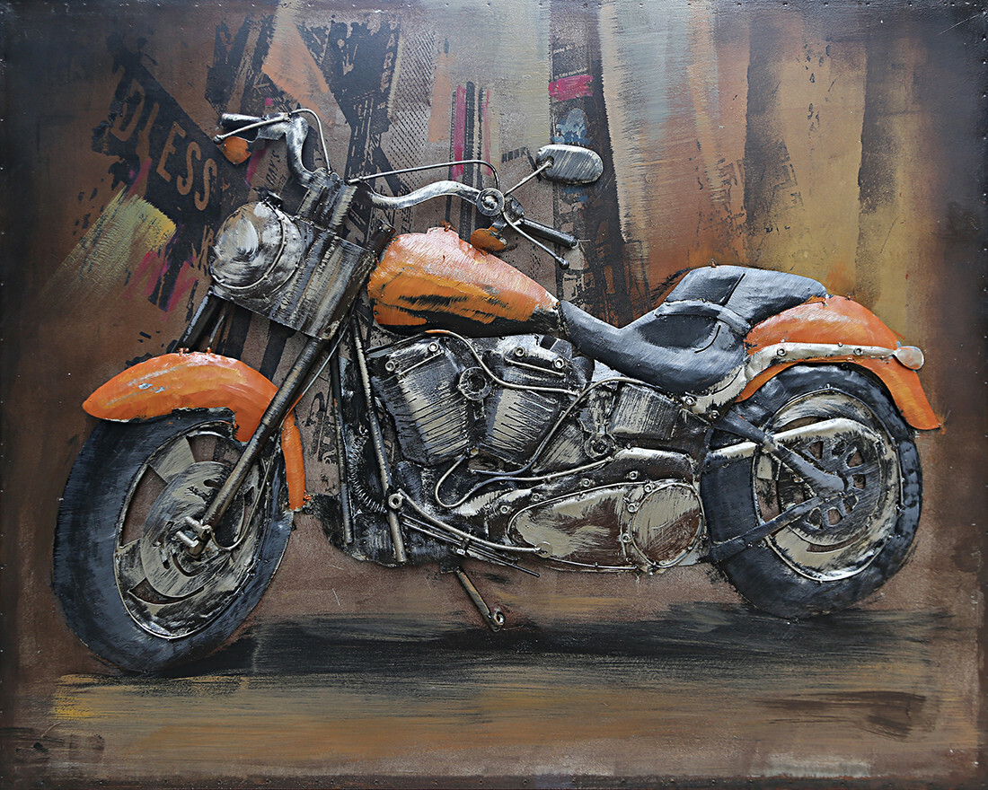 【Harley-Davidson】ハーレー アートフレーム 3D Wall Art, Motorcycle,Oil Painting Harley Davidson Bike Canvas