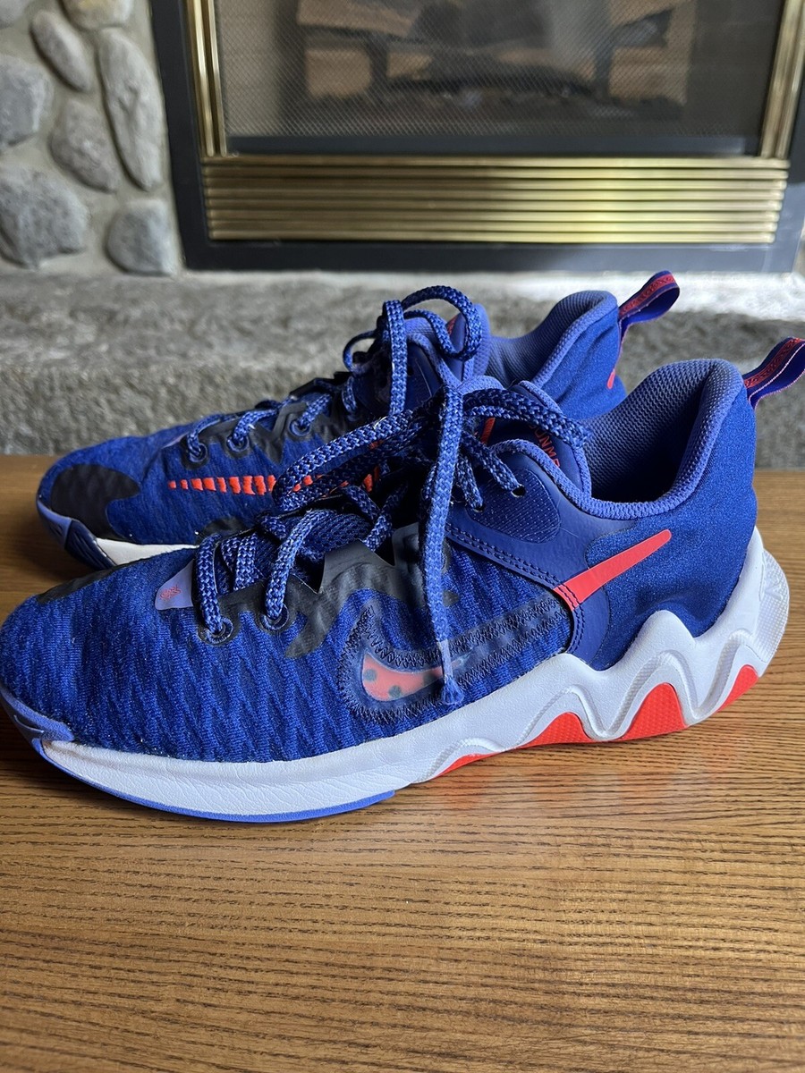 royal blue and orange basketball shoes