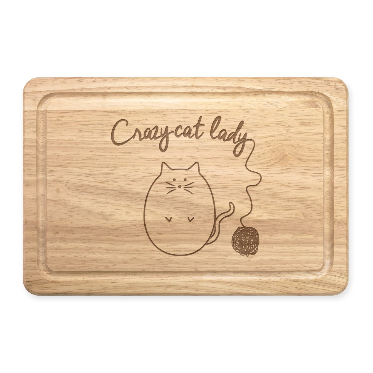Ball Of Yarn Crazy Cat Lady Rectangular Wooden Chopping Board - Kitten Funny