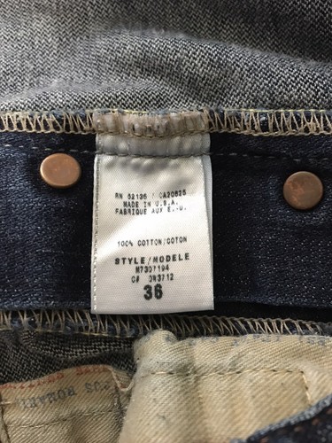 Guess Premium Jeans Men Size 36 x 34.5 Central Straight Dark Distressed **Read** - Picture 15 of 21