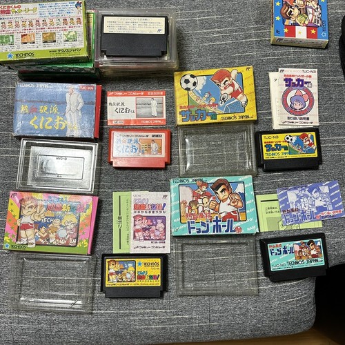 RARE Nekketsu Kunio kun Technos Famicom NES Basketball Box Manual lot of 11 - Picture 11 of 23