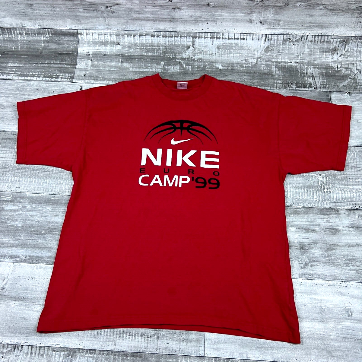 Vintage Nike Shirt Mens Red XXL 2XL Euro Camp '99 Barcelona Tee
