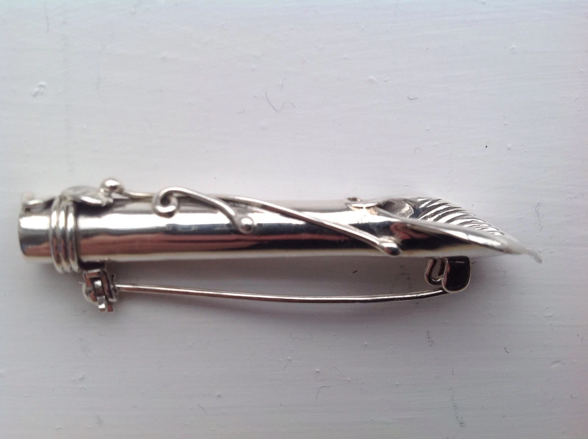2x Sterling Silver posy flower holder Vase Lapel Pins Groom Father