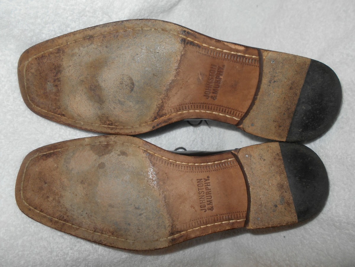 Excellent Johnston&Murphy Mens Brown Leather Apron Toe 