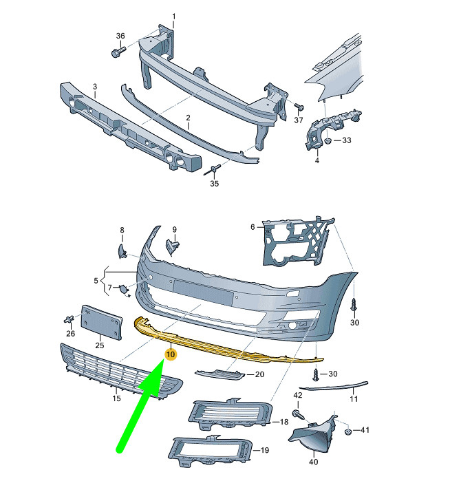 VW GOLF MK7 Front Bumper Spoiler Retainer 5G0805915D9B9 NEW 