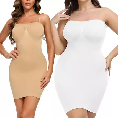 Women Strapless Shapewear for Under Dresses Tummy Control Full Bodysuit Dress UK eBay