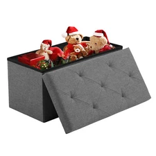 Bedroom Storage Ottoman Bench with Foldable Design for End of Bed Storage