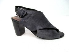 Donald J Pliner Indo-60 Slingback Sandals Shiny Dark Gray Block Heel Size 7 M