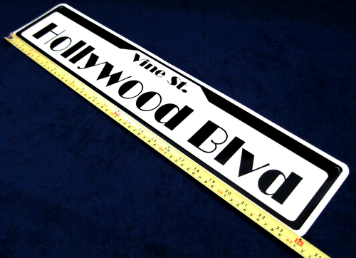HOLLYWOOD BLVD -*US MADE*- 24" Embossed Metal Street Sign Man Cave Garage Décor - Picture 9 of 10
