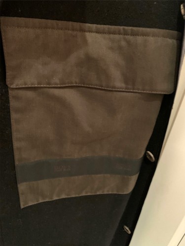 Hugo Boss Vintage gabardina delineador con botones vauxhall-aire marrón caqui 3 temporadas - Imagen 7 de 12