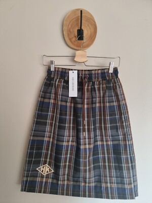 Jupe Neuve Han Kjobenhavn En Toile Parachute à Carreaux Tartan - Taille M/38-40, Style Décontracté